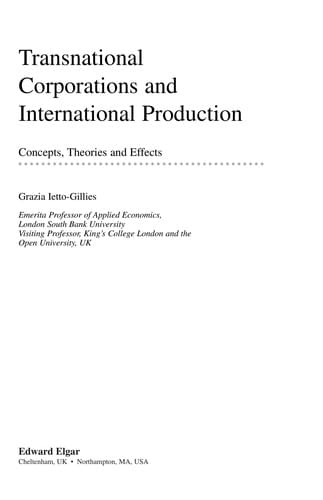 Transnational corporations and international production