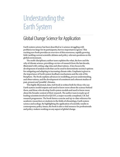 Understanding the earth system