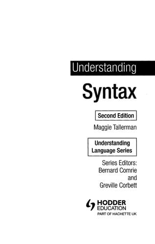Understanding syntax