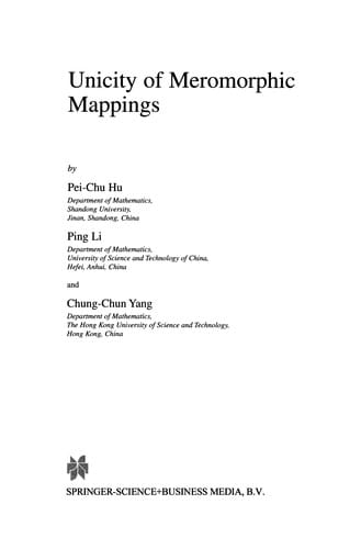 Unicity of Meromorphic Mappings