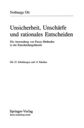 Unsicherheit, Unschärfe und rationales Entscheiden