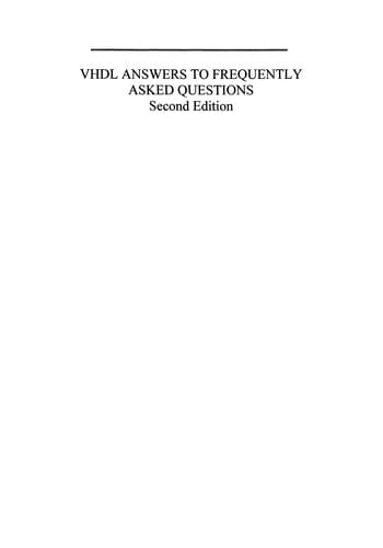 VHDL Answers to Frequently Asked Questions