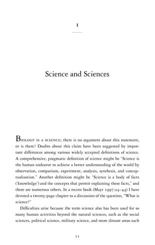 WHAT MAKES BIOLOGY UNIQUE?: CONSIDERATIONS ON THE AUTONOMY OF A SCIENTIFIC DISCIPLINE