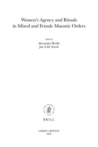 Women's agency and rituals in mixed and female Masonic orders