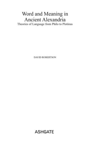 Word and meaning in ancient Alexandria