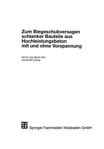 Zum Biegeschubversagen schlanker Bauteile aus Hochleistungsbeton mit und ohne Vorspannung