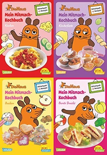 Pixi kreativ Serie Nr. 17 : 4er Bundle : Mitmach-Kochbücher mit der Maus
