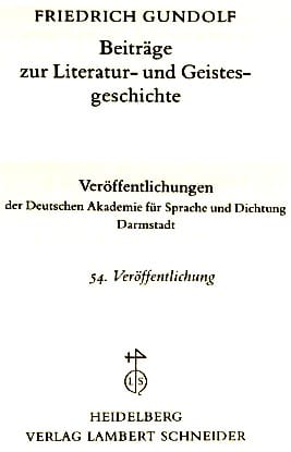 Beiträge zur Literatur- und Geistesgeschichte