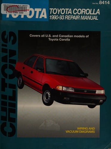 Chilton's Toyota Corolla 1990-93 repair manual