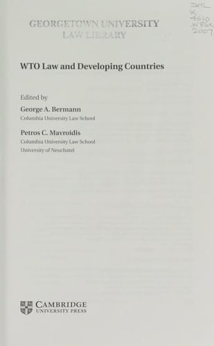WTO law and developing countries