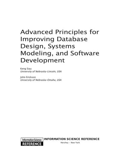 Advanced principles for improving database design, systems modeling and software development