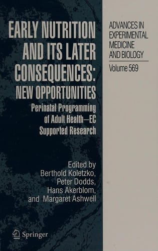 Early nutrition and its later consequences