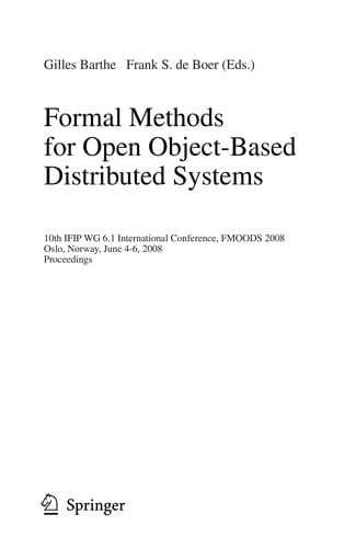 Formal Methods for Open Object-Based Distributed Systems