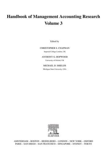 Handbook of management accounting research