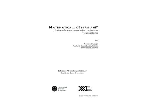Matemática-- estás ahí?