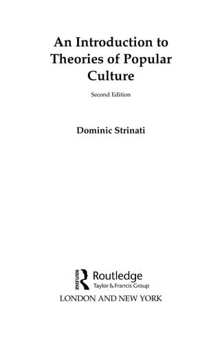 INTRODUCTION TO THEORIES OF POPULAR CULTURE