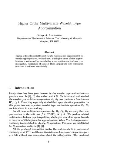 Wavelet analysis and multiresolution methods