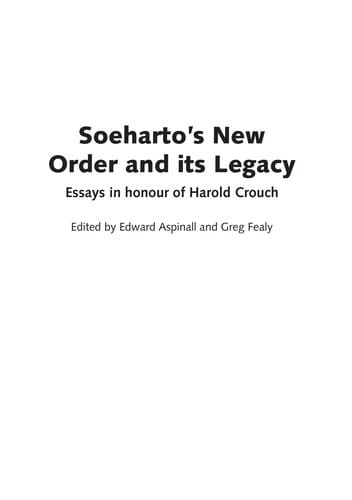 Soeharto's new order and its legacy