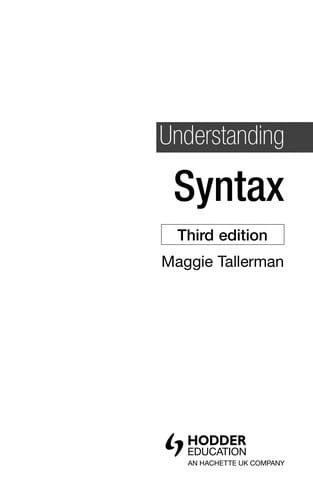 Understanding syntax