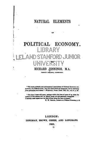 Natural elements of political economy