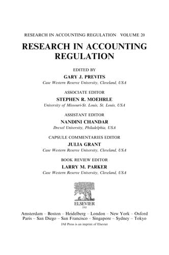 Research in accounting regulation