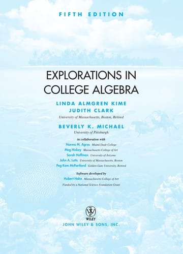 Explorations in college algebra