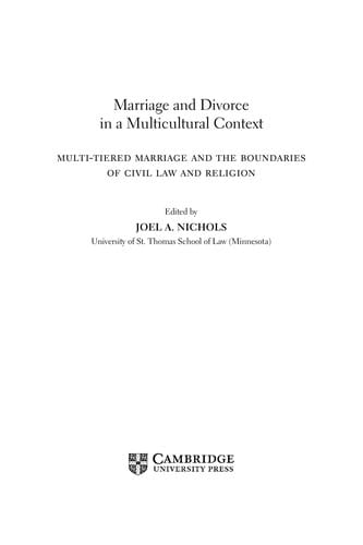 Marriage and divorce in a multi-cultural context