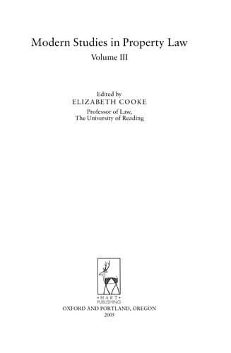 Modern studies in property law