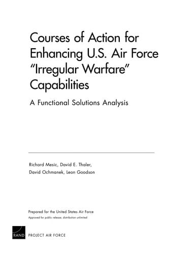 Courses of action for enhancing U.S. Air Force "irregular warfare" capabilities