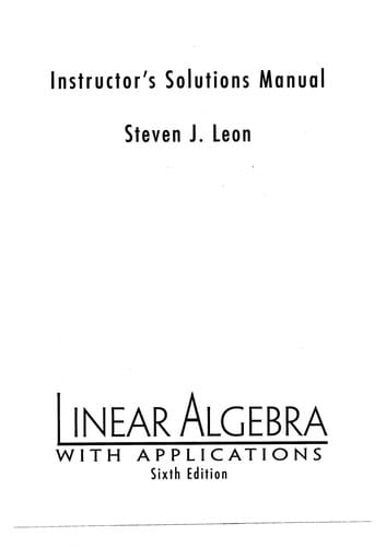 Instructor's solutions manual