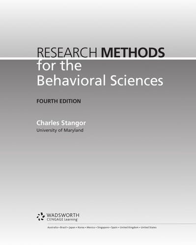 Research methods for the behavioral sciences