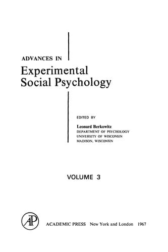 Advances in Experimental Social Psychology, 3.