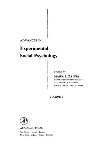 Advances in Experimental Social Psychology, 31