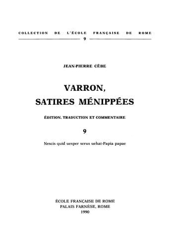 Varron, Satires ménippées