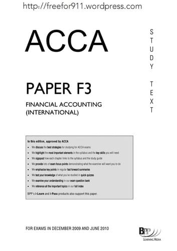ACCA, for exams in December 2009 and June 2010