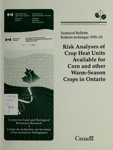 Risk analyses of crop heat units available for corn and other warm-season crops in Ontario