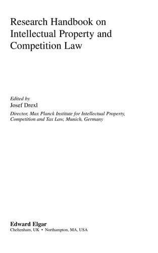Research handbook on intellectual property and competition law