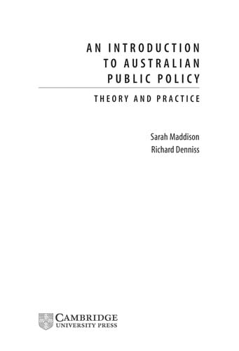 An introduction to Australian public policy