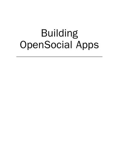 Building OpenSocial apps