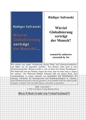 Wieviel Globalisierung vertr agt der Mensch?