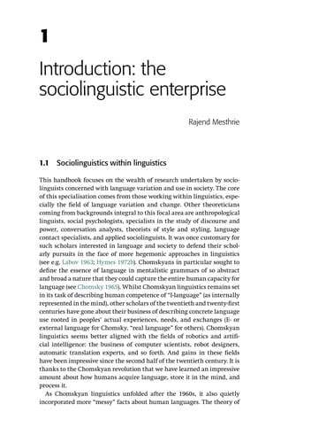 The Cambridge handbook of sociolinguistics