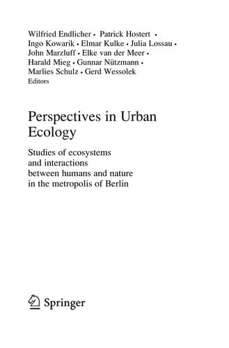 Perspectives in Urban Ecology