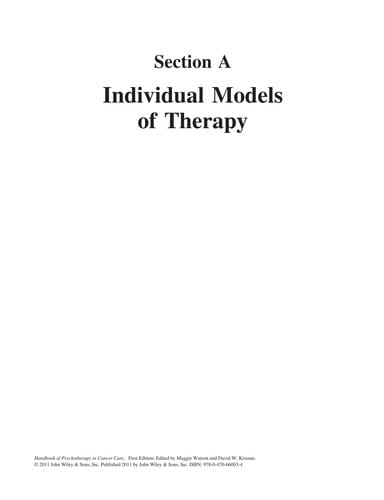 Handbook of psychotherapy in cancer care