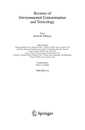 Reviews of Environmental Contamination and Toxicology