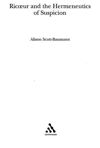 Ricœur and the hermeneutics of suspicion