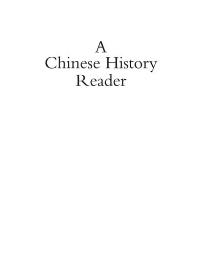 A Chinese history reader