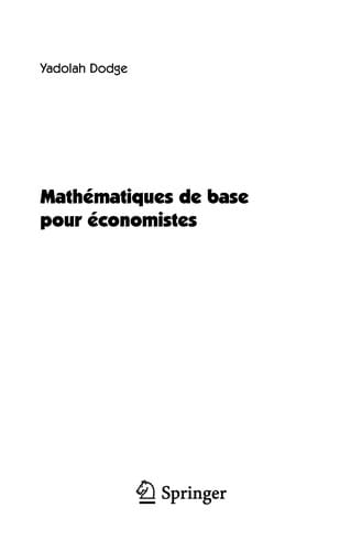 Mathématiques de base pour économistes