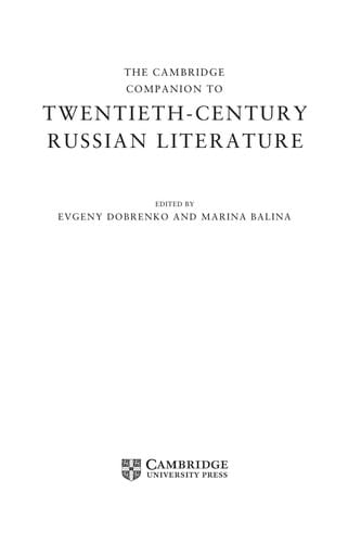 The Cambridge companion to twentieth-century Russian literature