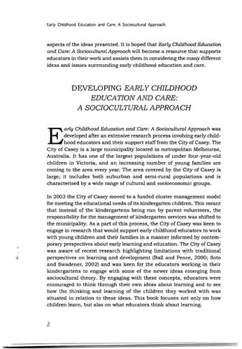 Early childhood education and care