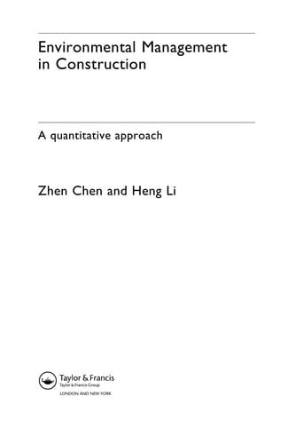 Environmental management in construction